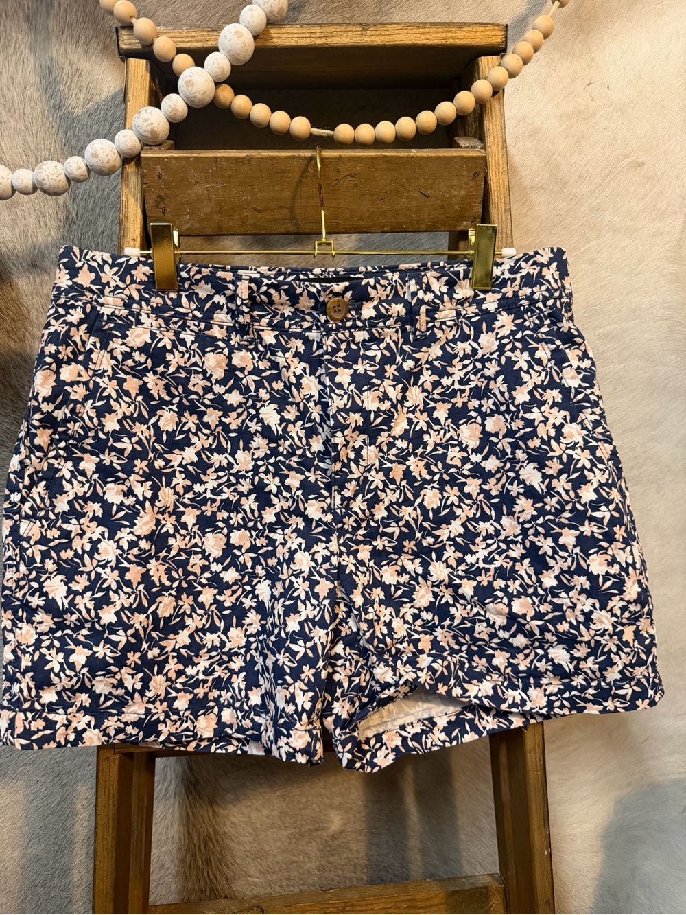 Banana Republic Navy Floral Print Shorts
